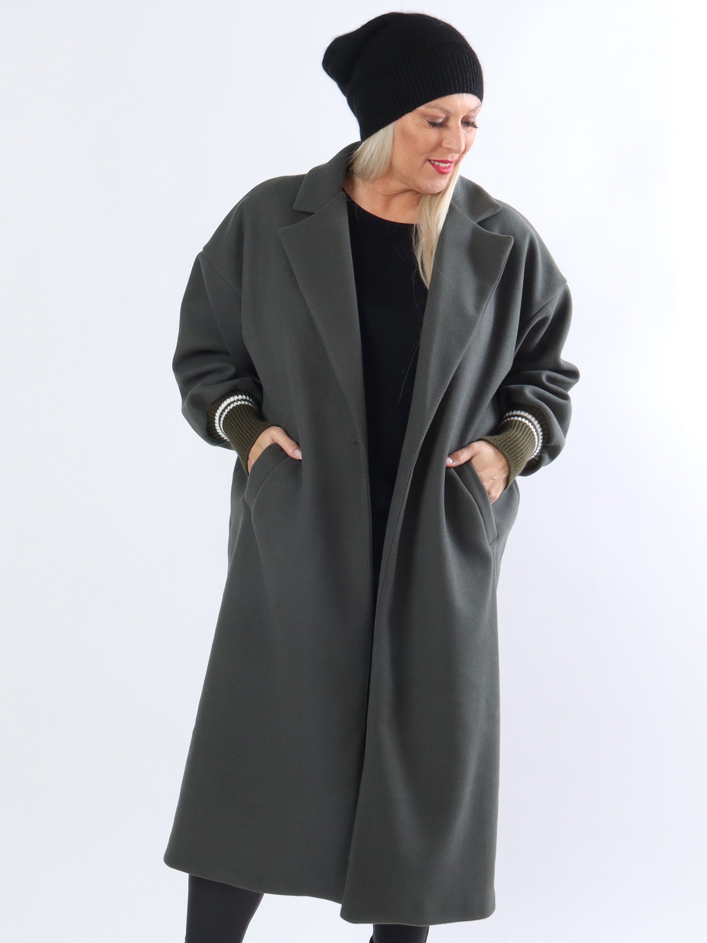 Nitas - Plus size overgangsjakke med strikket ærmestykke